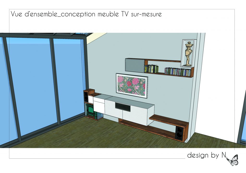 Vue d'ensemble_conception meuble Tv sur-mesure