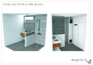 Décoratrice Toulouse_Dessin 3D projet salle d'eau Alix