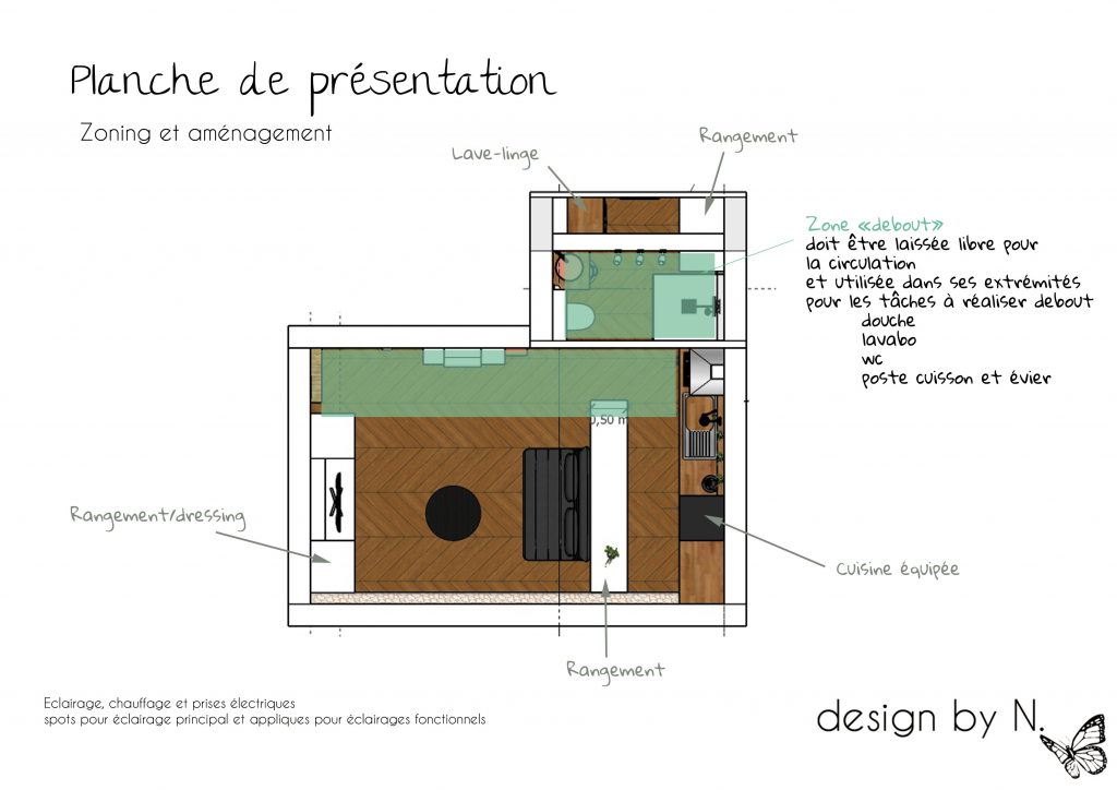 Présentation d'une solution d'aménagement - Rénovation studio Toulouse